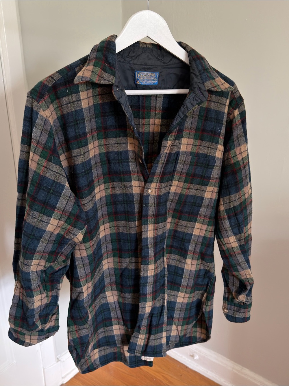 Pendleton Wool Plaid Shirt Jacket - Blue, Green & Tan